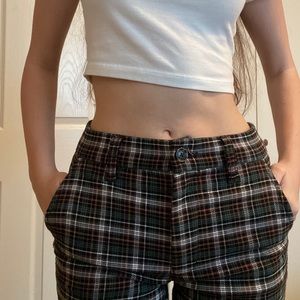 american eagle plaid trouser pants, size 00 R